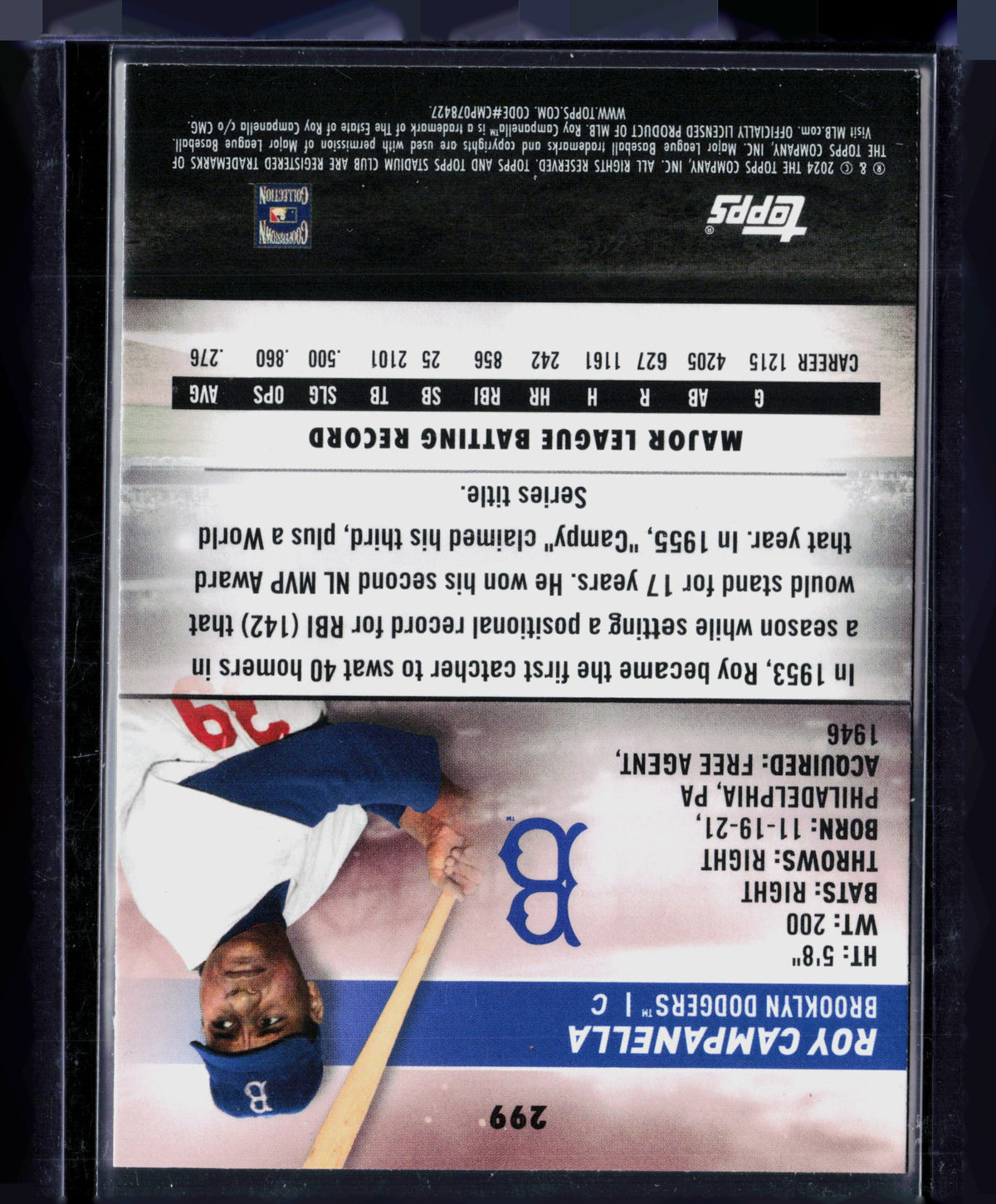 2024 Topps Stadium Club Roy Campanella #299 Red Foil
