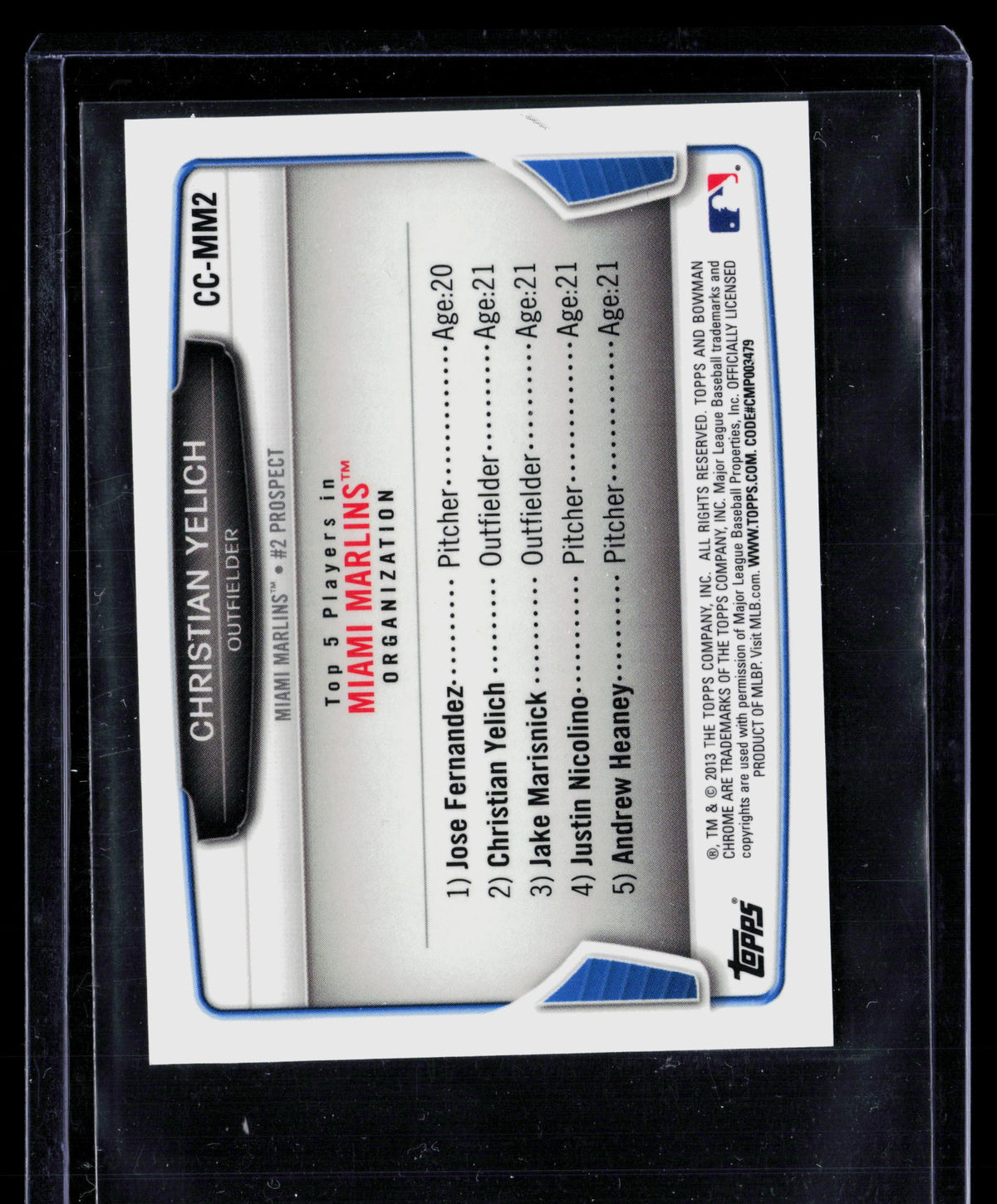 2013 Bowman Chrome Christian Yelich #CC-MM2