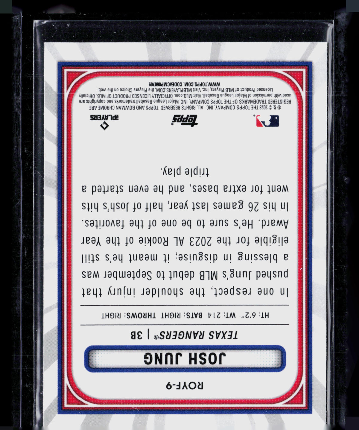 2023 Bowman Chrome Rookie of the Year Favorites Josh Jung #ROYF-9 RC