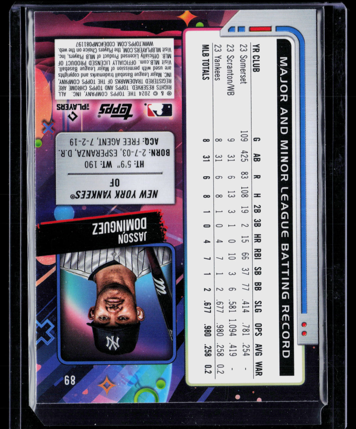 2024 Topps Chrome Cosmic Jasson Domínguez #89 RC