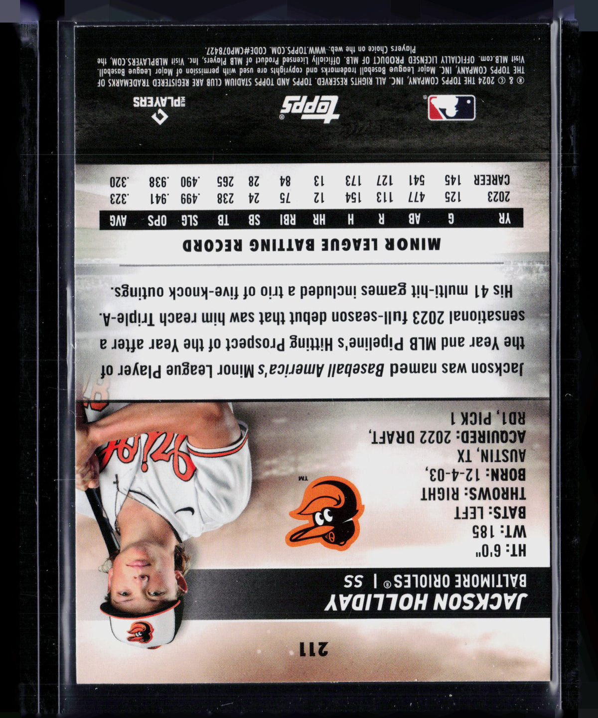 2024 Topps Stadium Club Jackson Holliday #211 RC