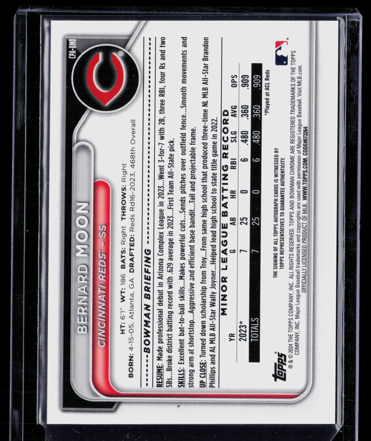 2024 Bowman Chrome Bernard Moon #CPA-BMO