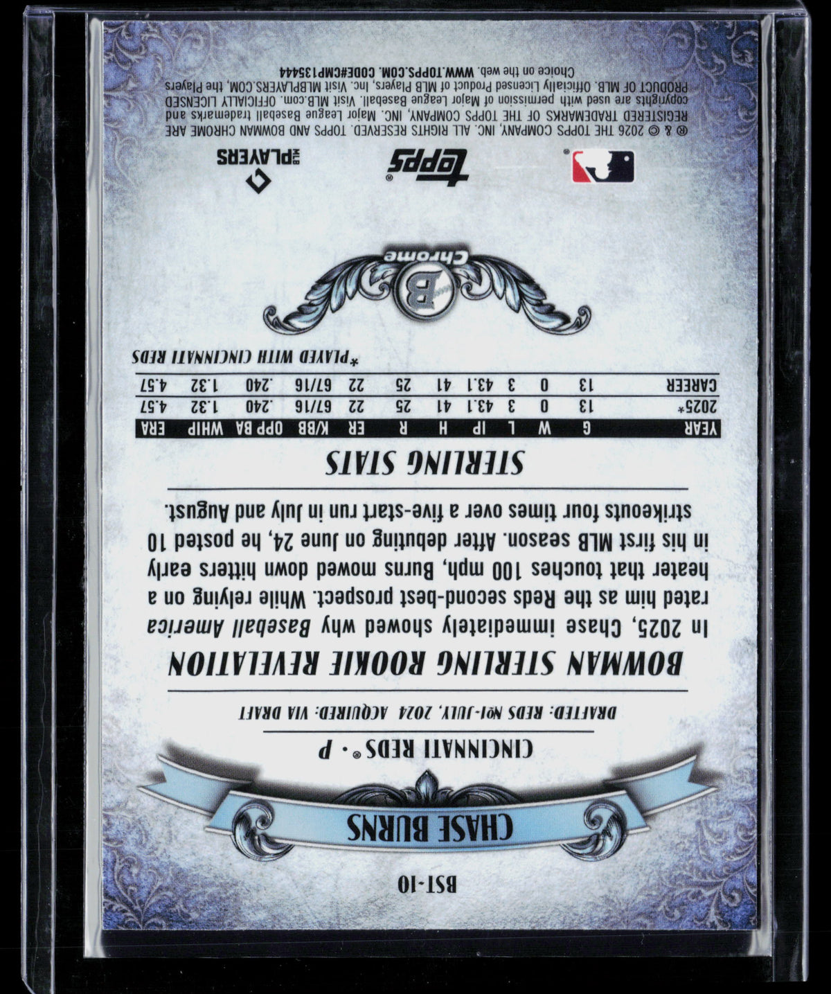 2026 Bowman Sterling Chase Burns #BST-10 RC