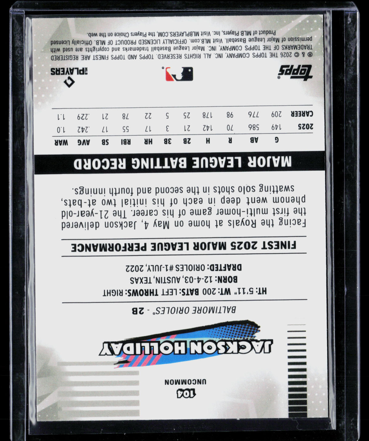 2026 Topps Finest Jackson Holliday #104