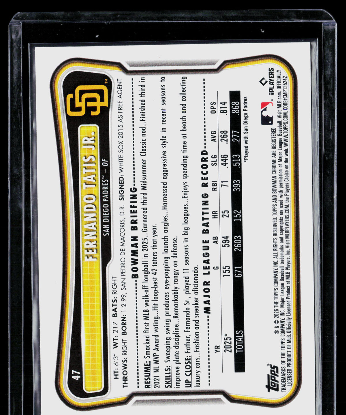 2026 Bowman Fernando Tatis Jr. #47