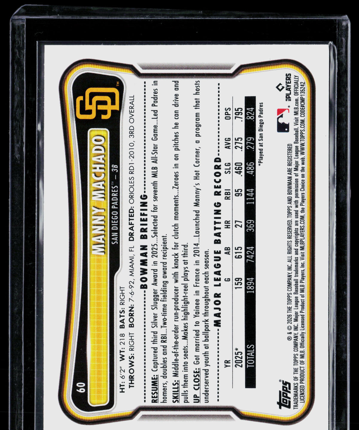 2026 Bowman Manny Machado #60