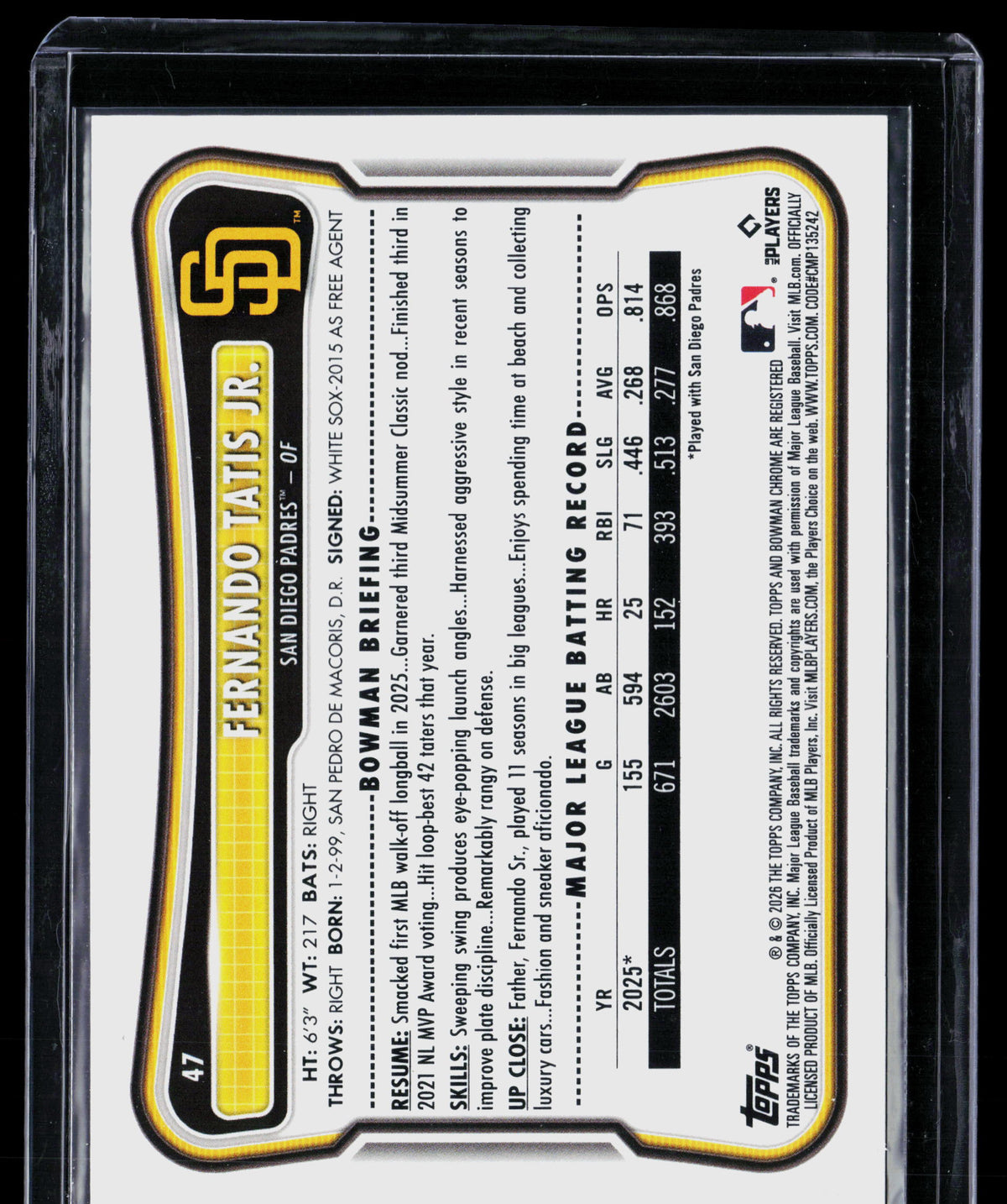 2026 Bowman Fernando Tatis Jr. #47