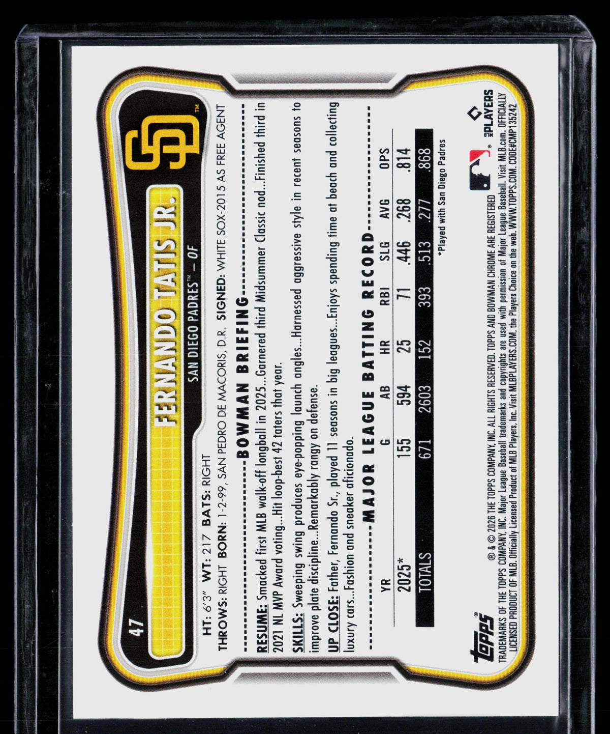 2026 Bowman Fernando Tatis Jr. #47