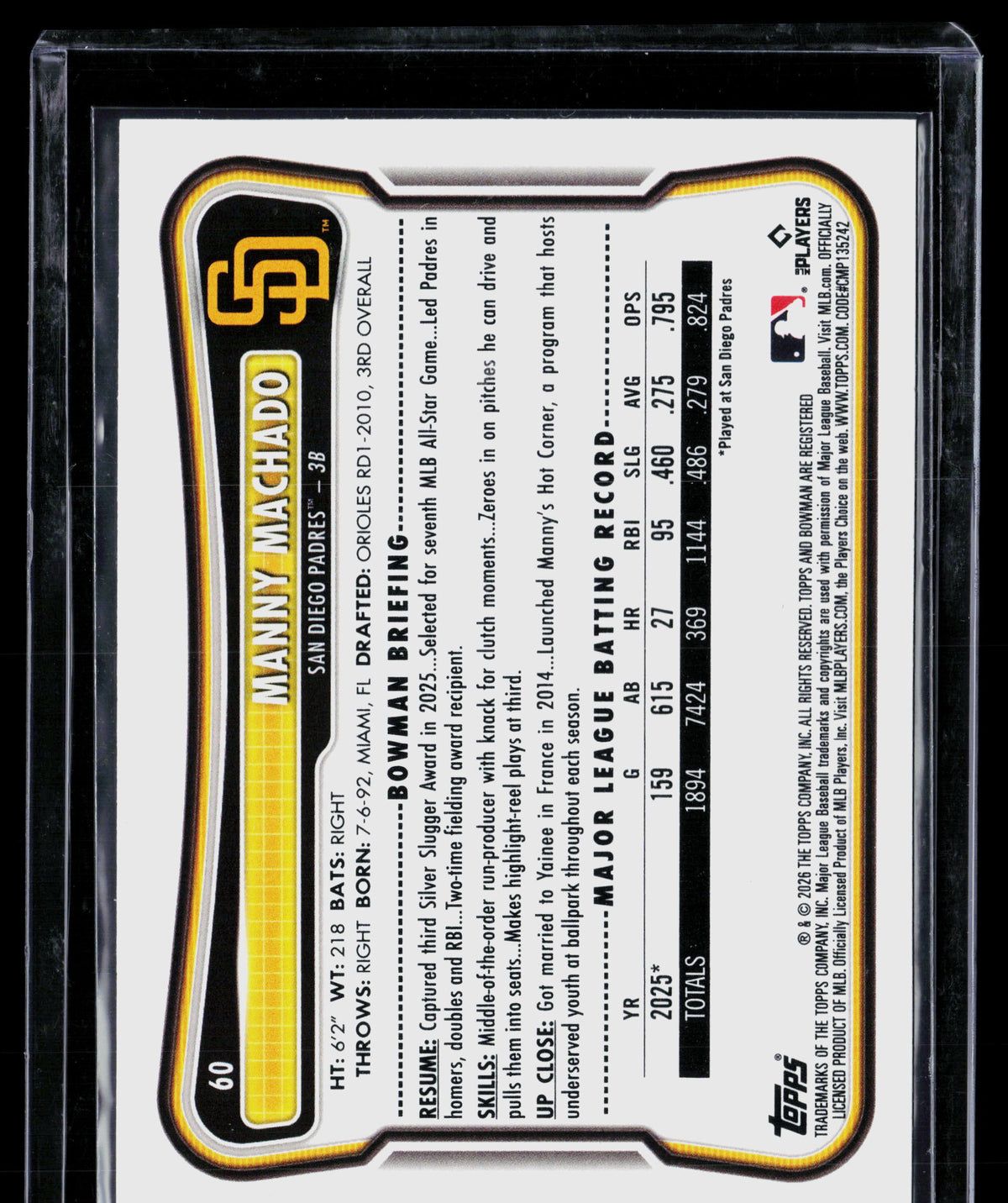 2023 Bowman Manny Machado #60