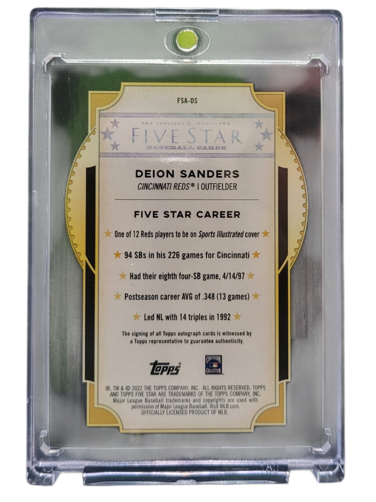 2022 Topps Five Star Deion Sanders #FSA-DS Green