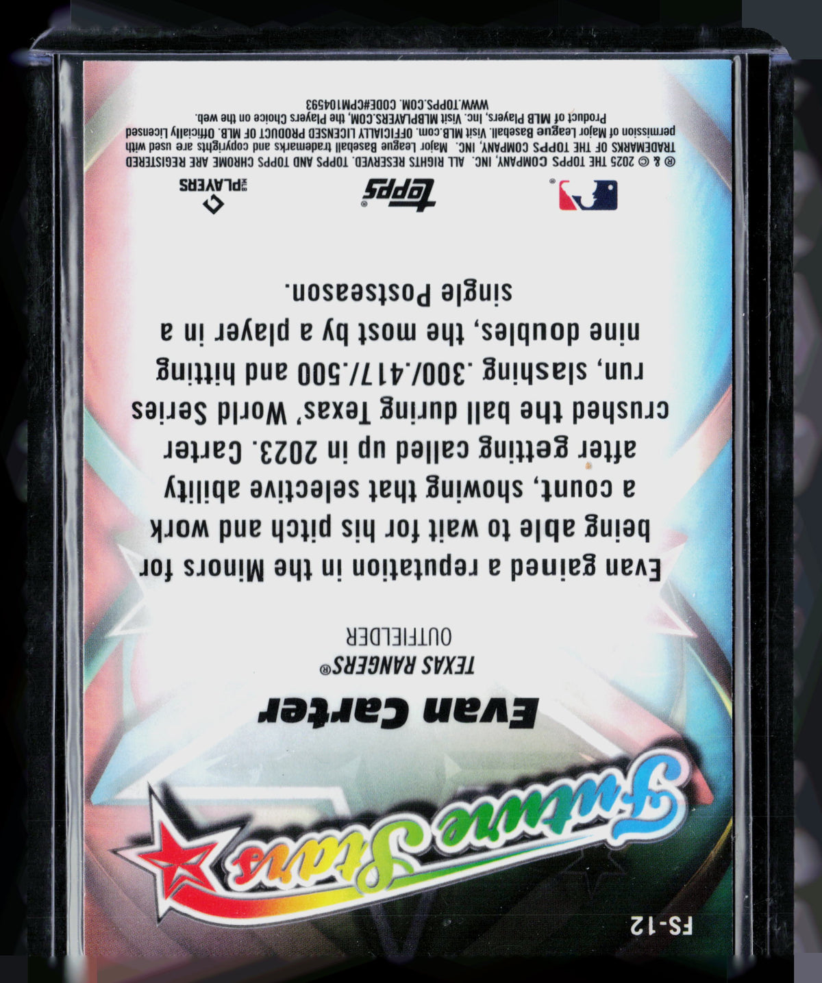 2025 Topps Chrome Future Stars Evan Carter #FS-12