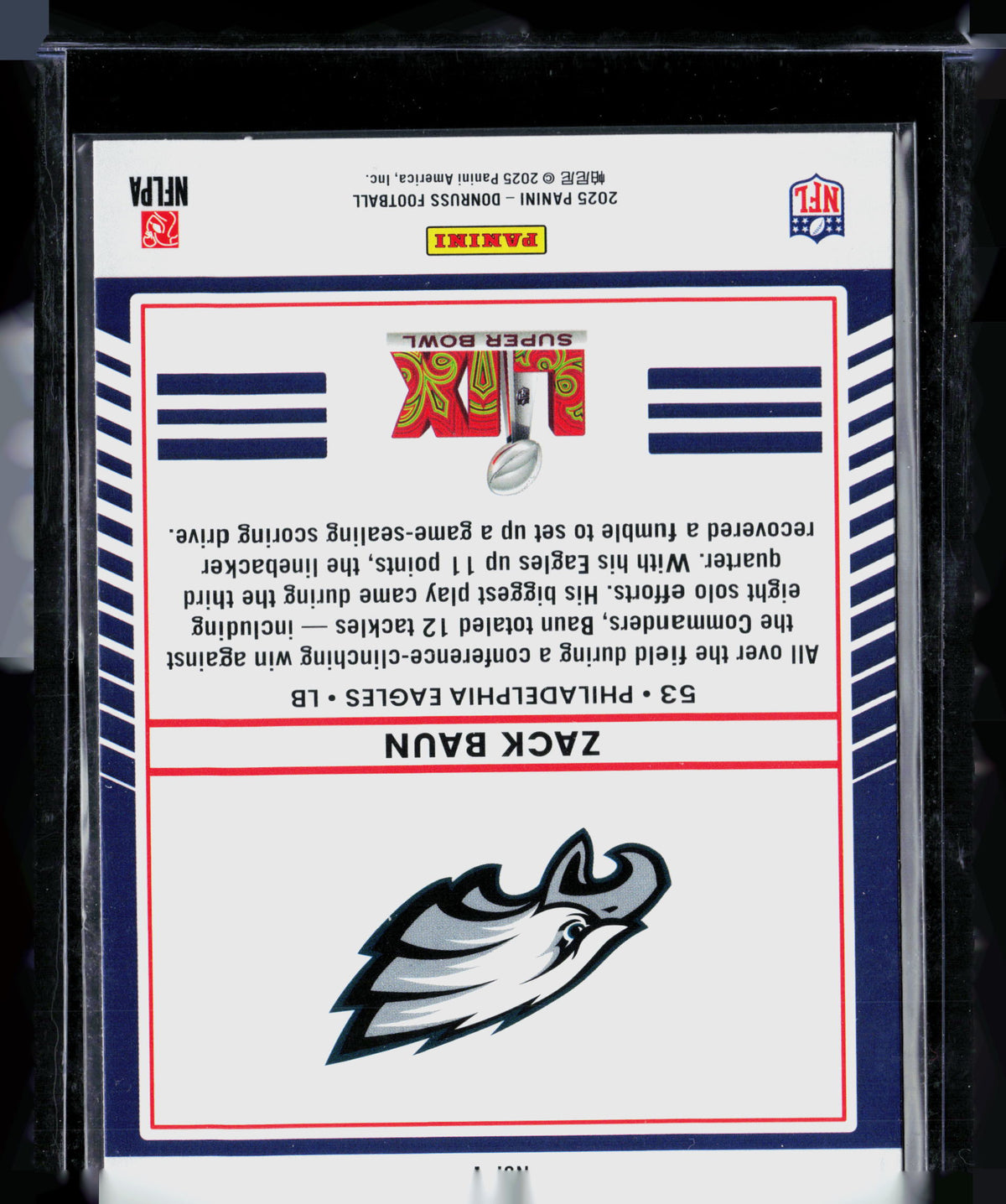 2025 Donruss Road to the Super Bowl Zack Baun