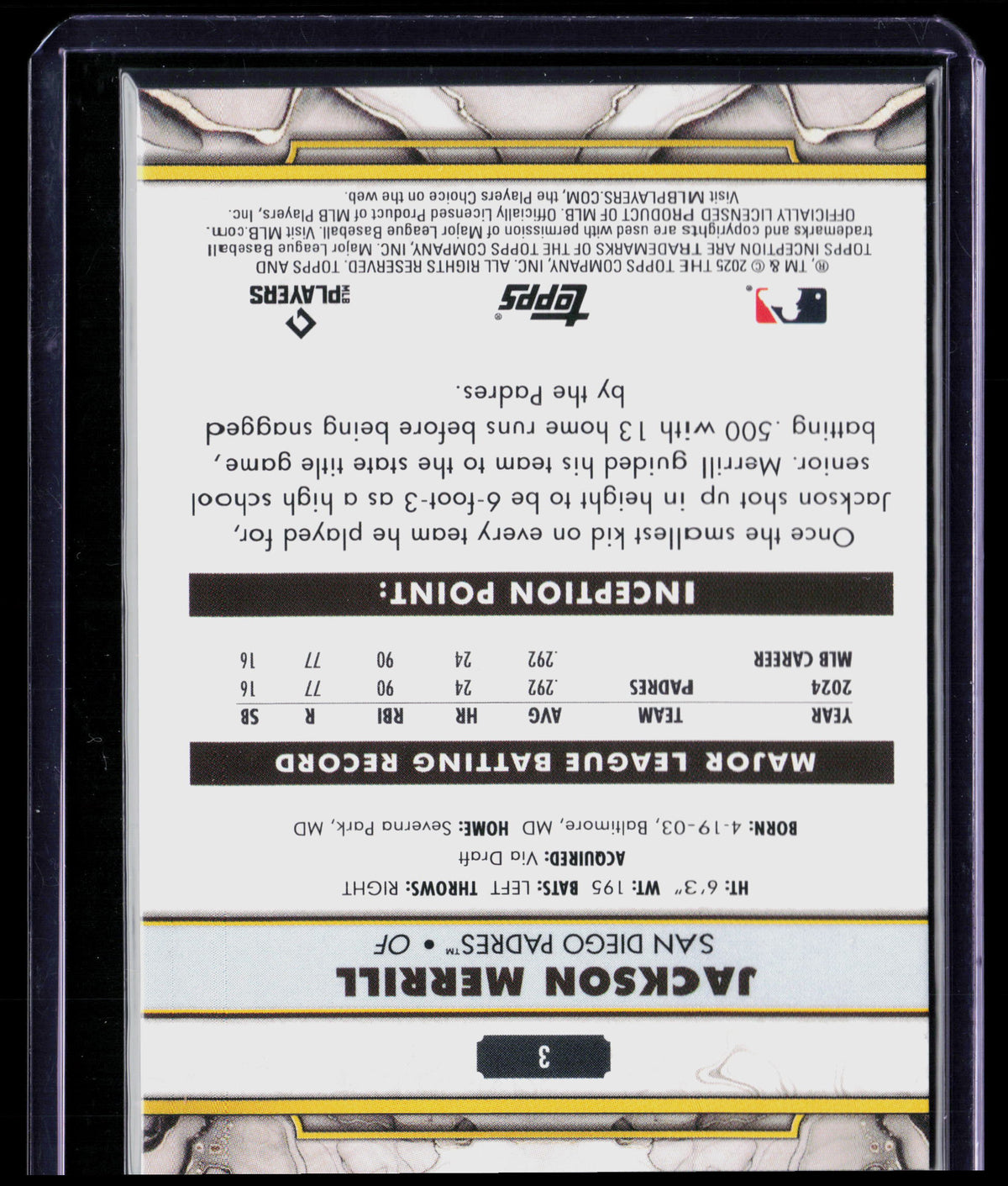 2025 Topps Inception Jackson Merrill #3