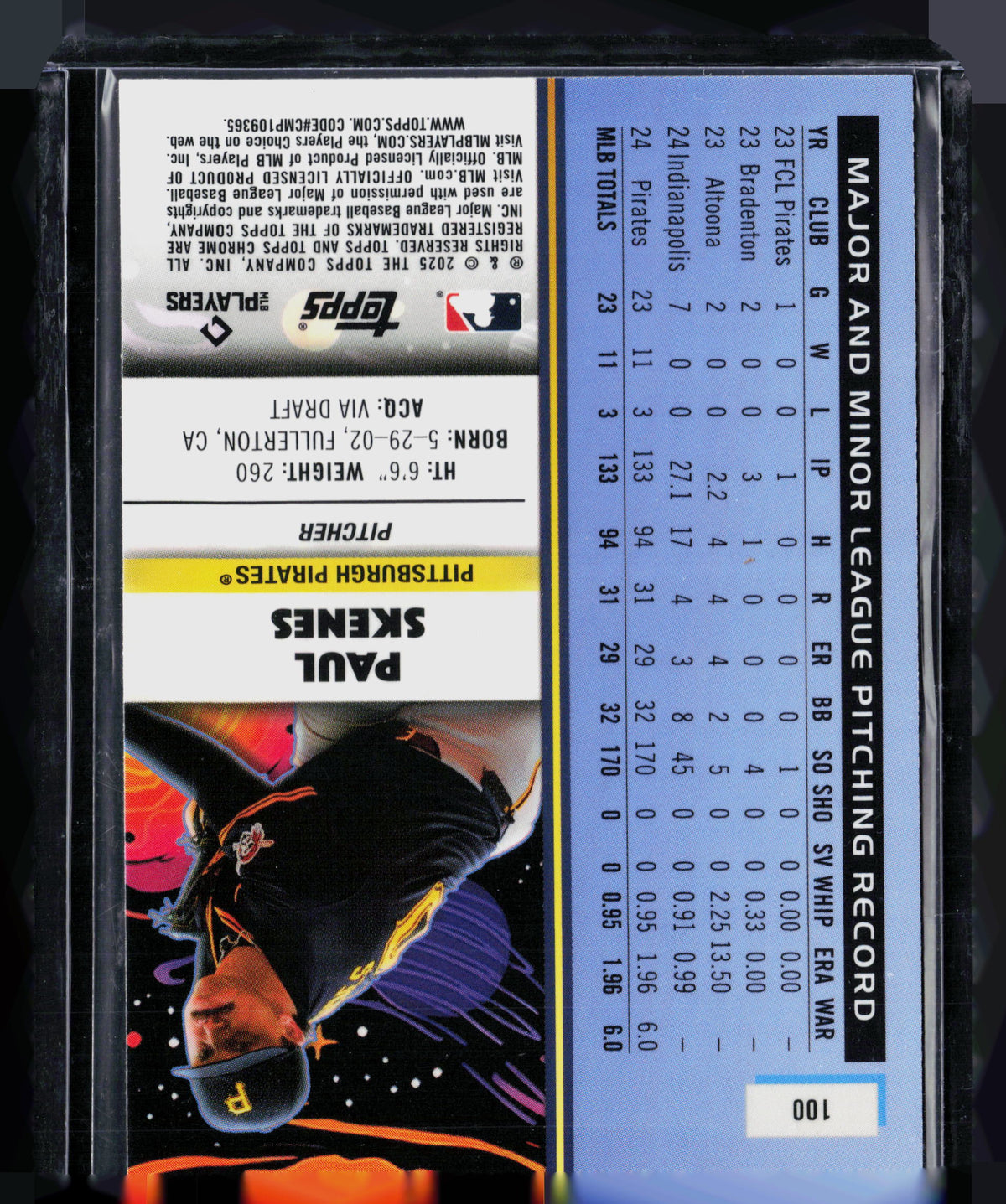 2025 Topps Cosmic Chrome Paul Skenes #100