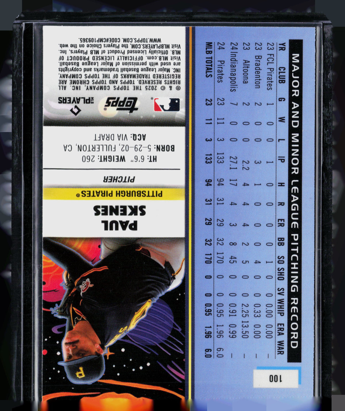 2025 Topps Cosmic Chrome Paul Skenes #100