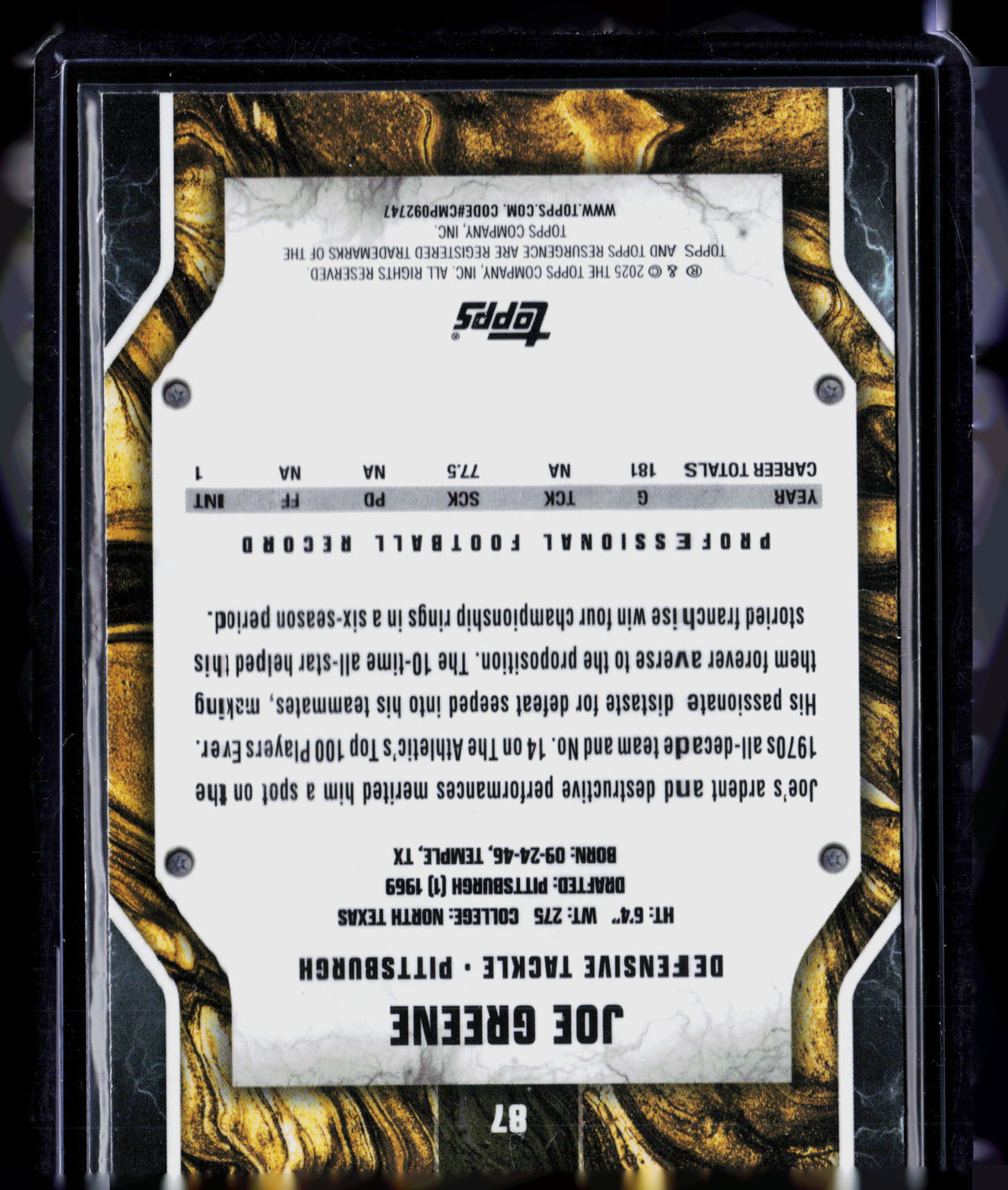 2025 Topps Resurgence Joe Greene #87