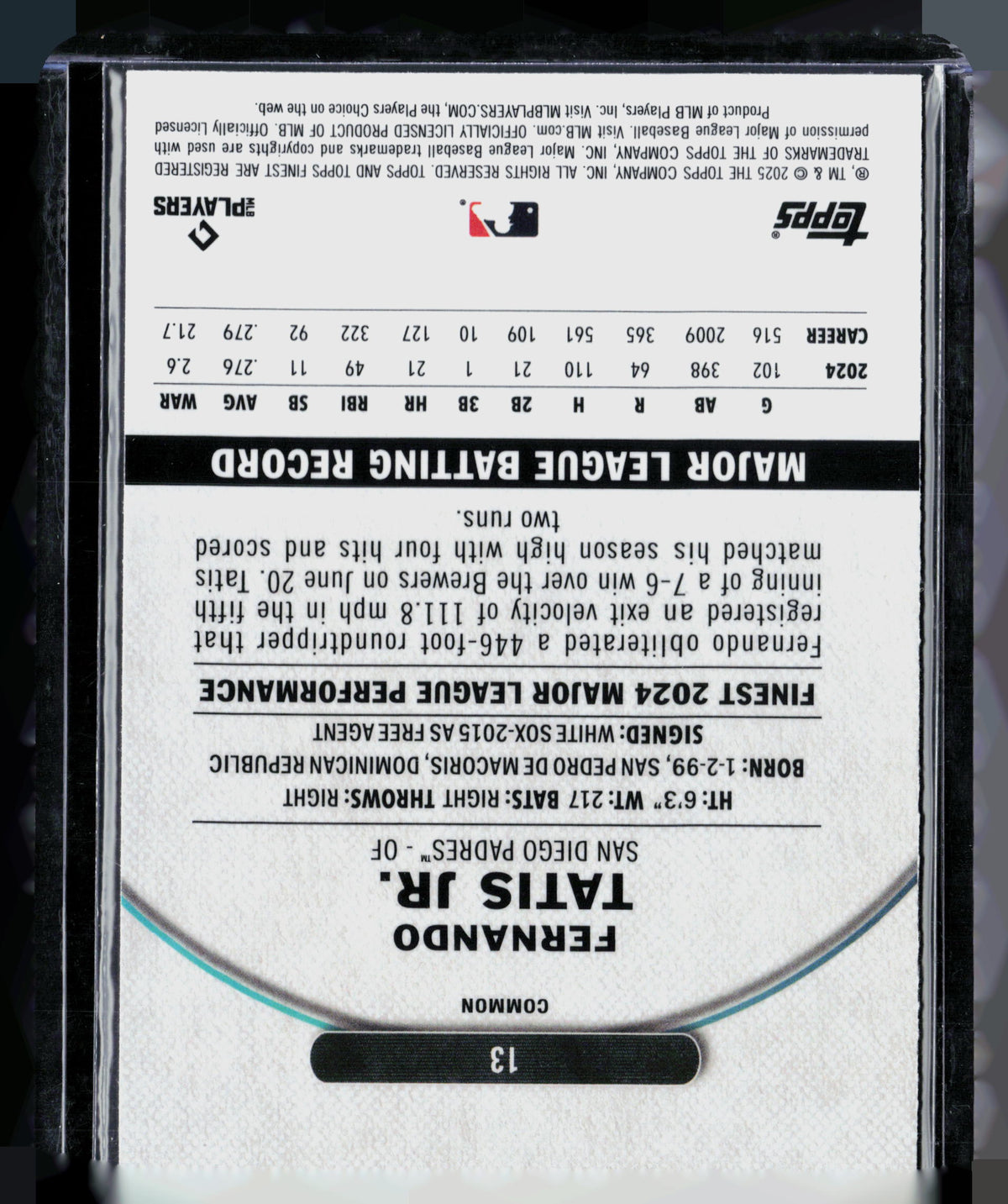 2025 Topps Finest Fernando Tatis Jr. #13