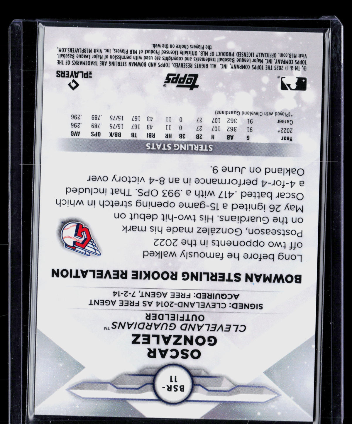2023 Bowman Sterling Oscar Gonzalez #BSR-11 RC