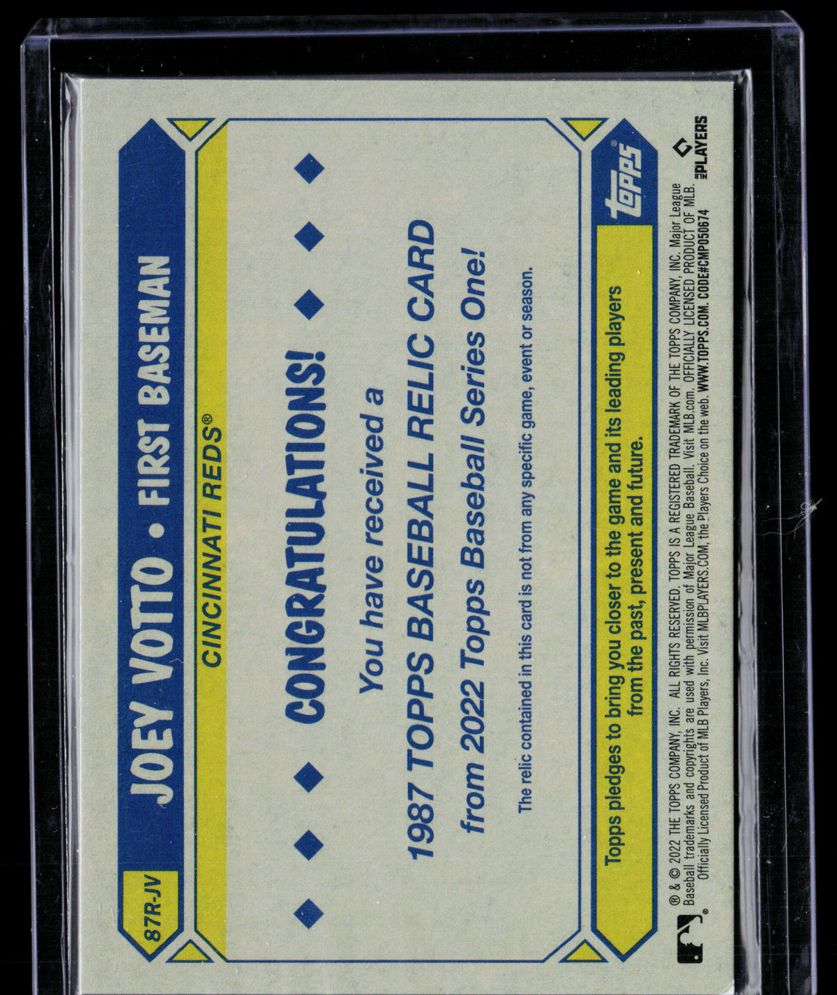 2022 Topps Joey Votto #87R-JV Memorabilia