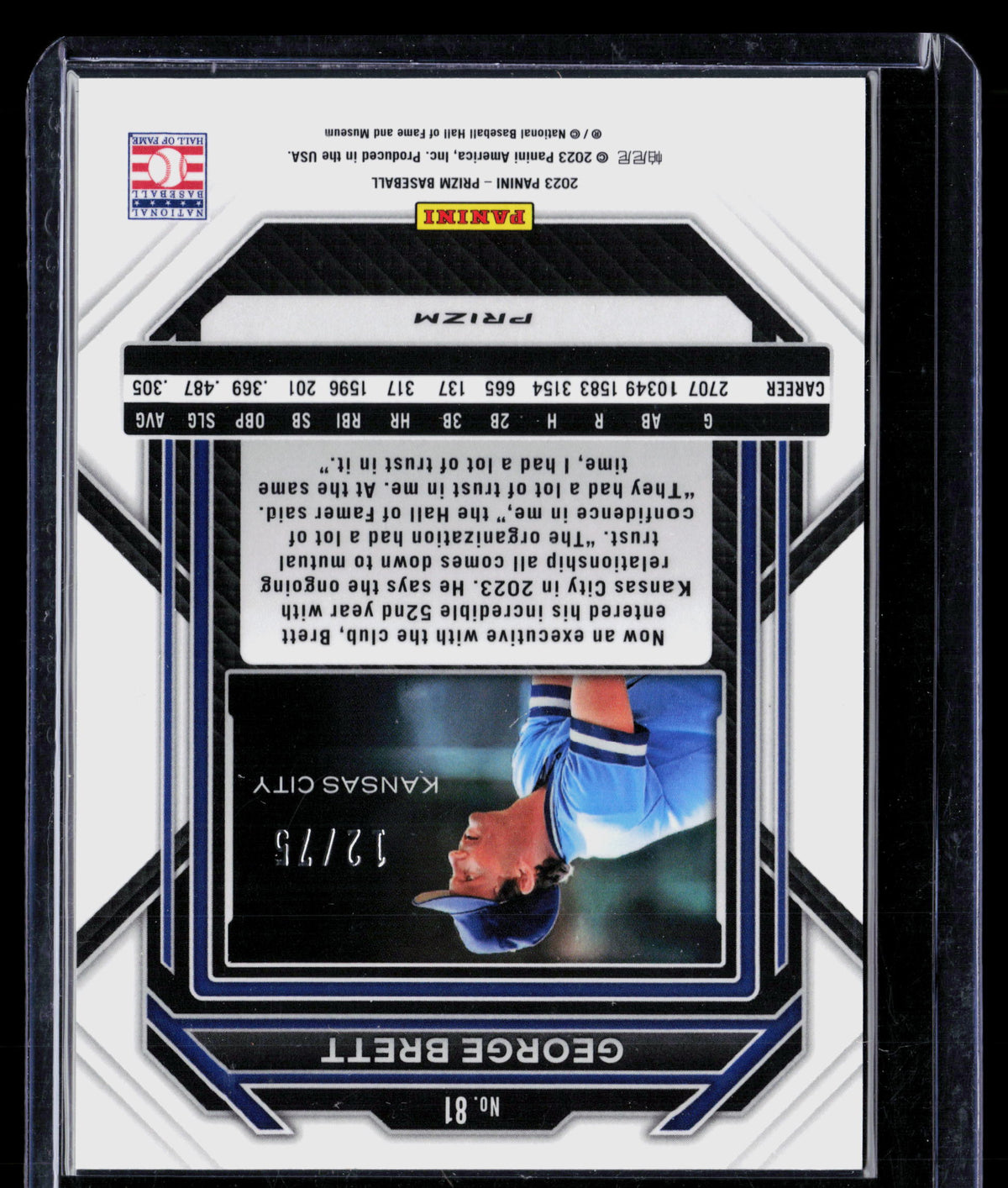 2023 Panini Prizm Baseball George Brett #81 Green Pulsar 12/75