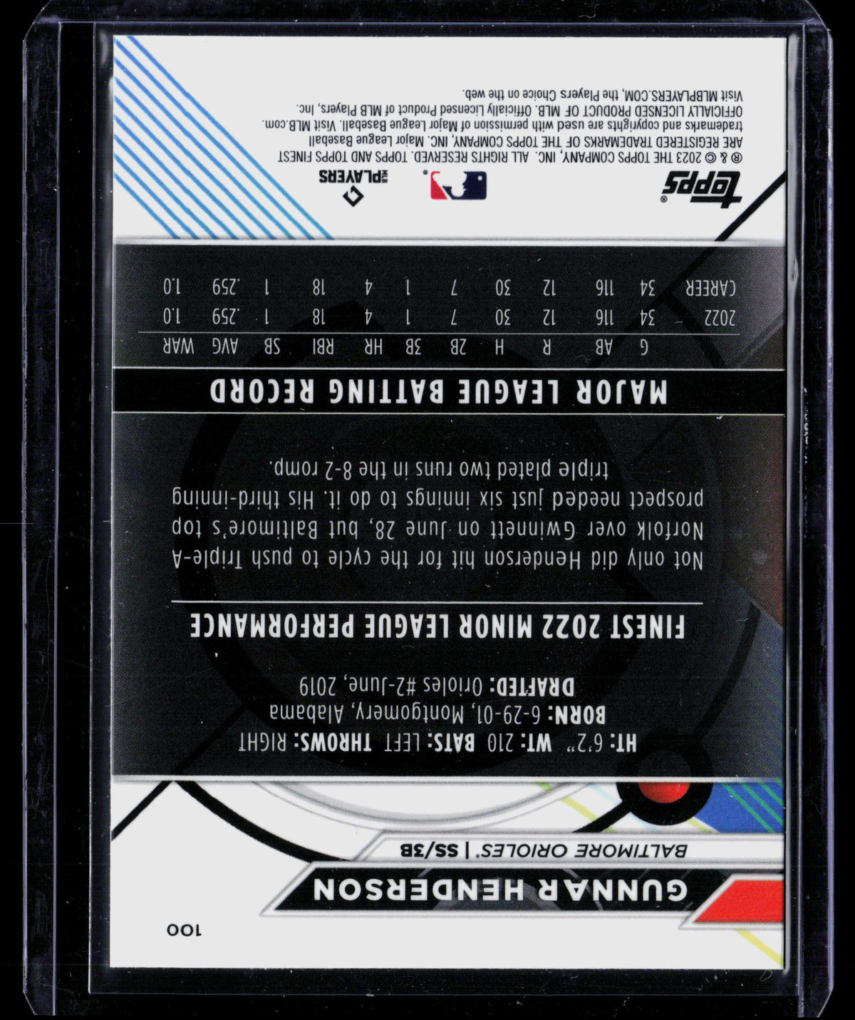 2023 Topps Finest Gunnar Henderson #100 RC