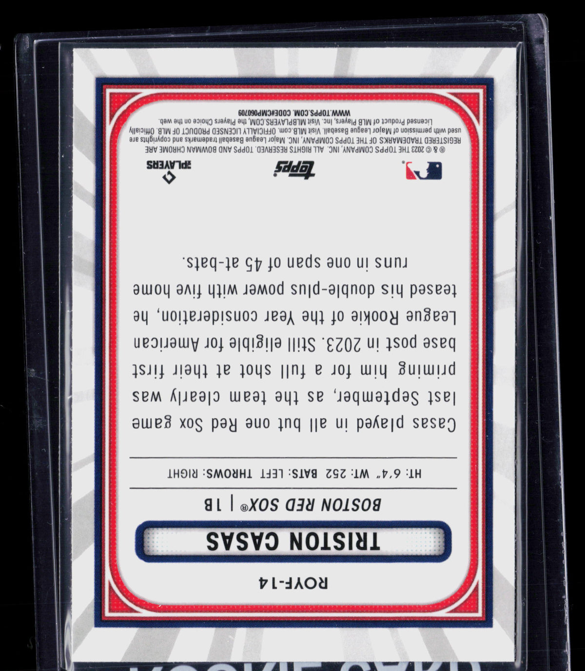 2023 Bowman Chrome Rookie of the Year Favorites Triston Casas #ROYF-14 RC