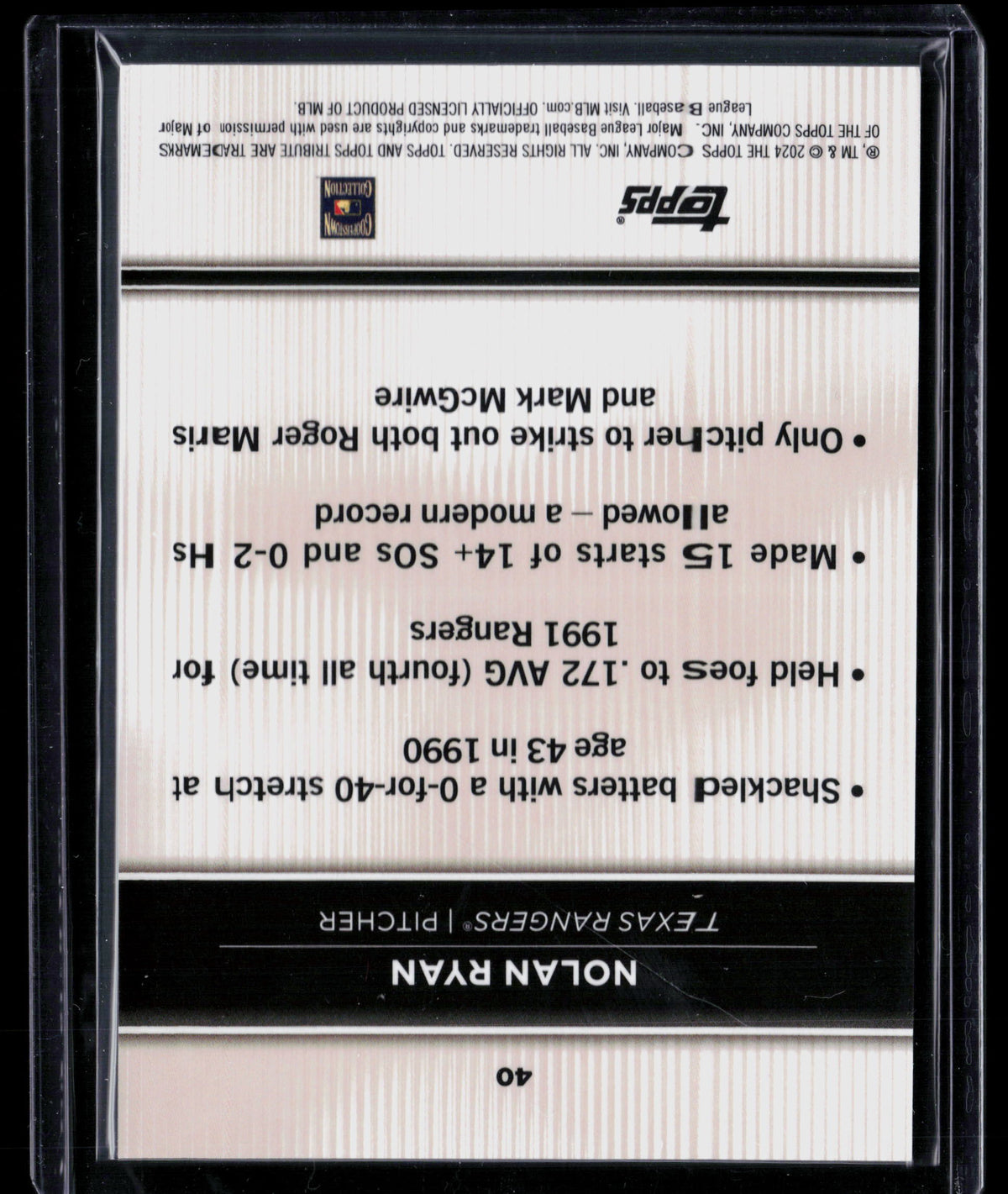 2024 Topps Tribute Nolan Ryan #40 Green