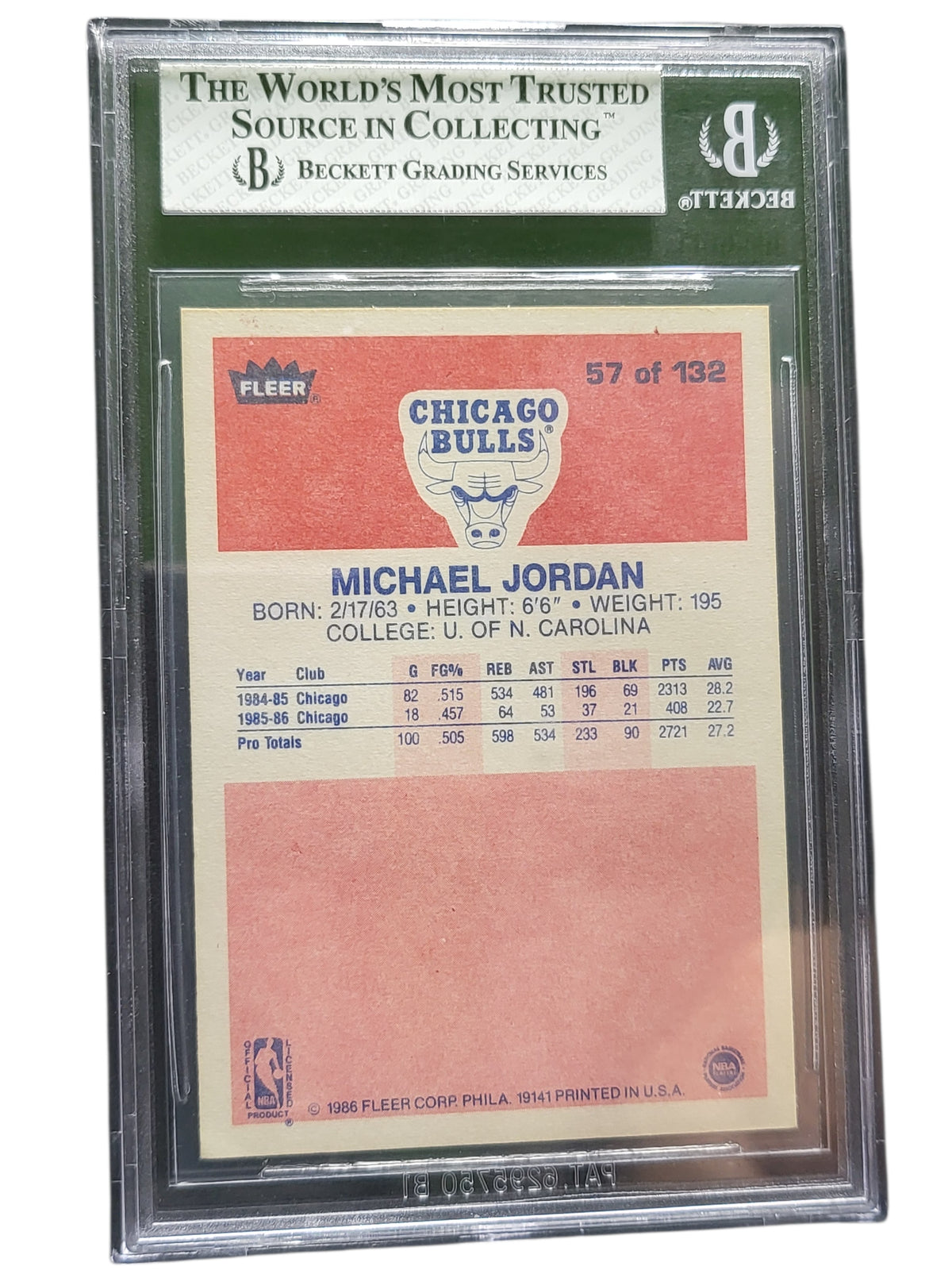 1986 Fleer Michael Jordan #57
