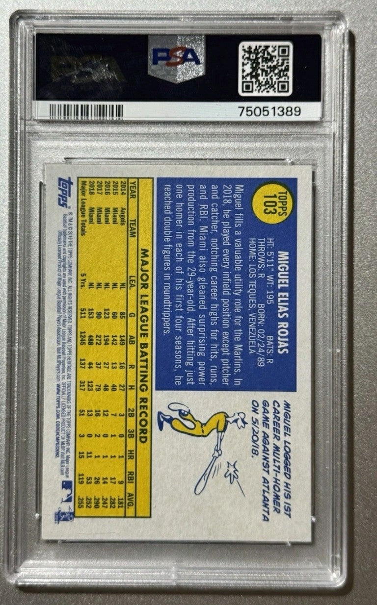 2019 Topps Transcendent VIP Party Miguel Rojas #103 Hrtg. One of One PSA 10