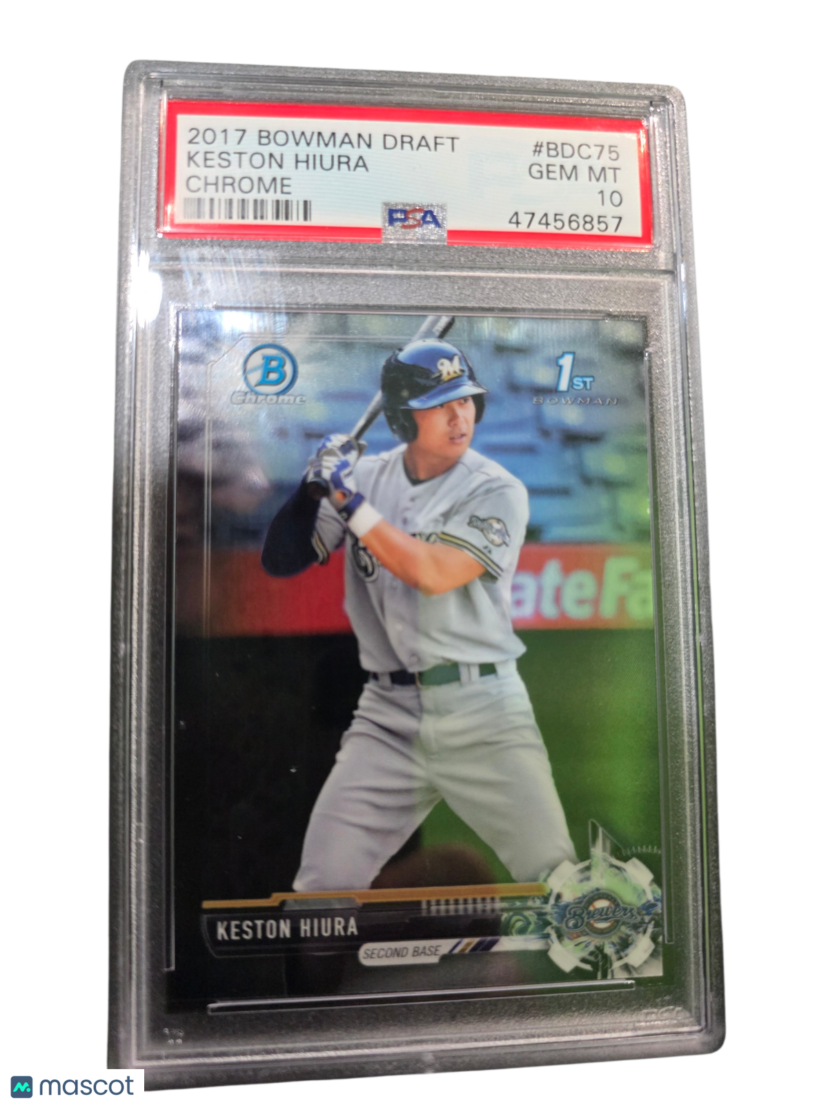 2017 Bowman Draft Keston Hiura #BDC75 Chrome PSA 10