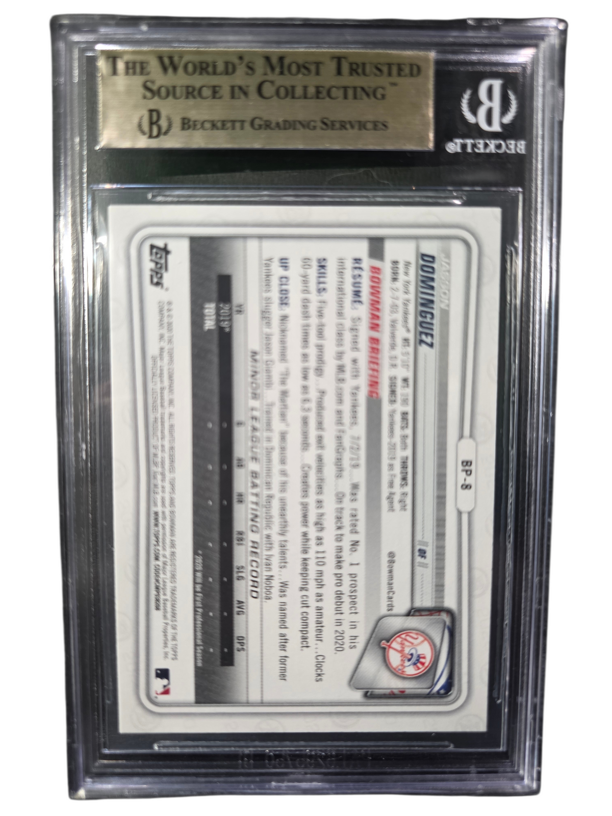 2020 Bowman Prospects Jasson Dominguez #BP8 BGS 9.5