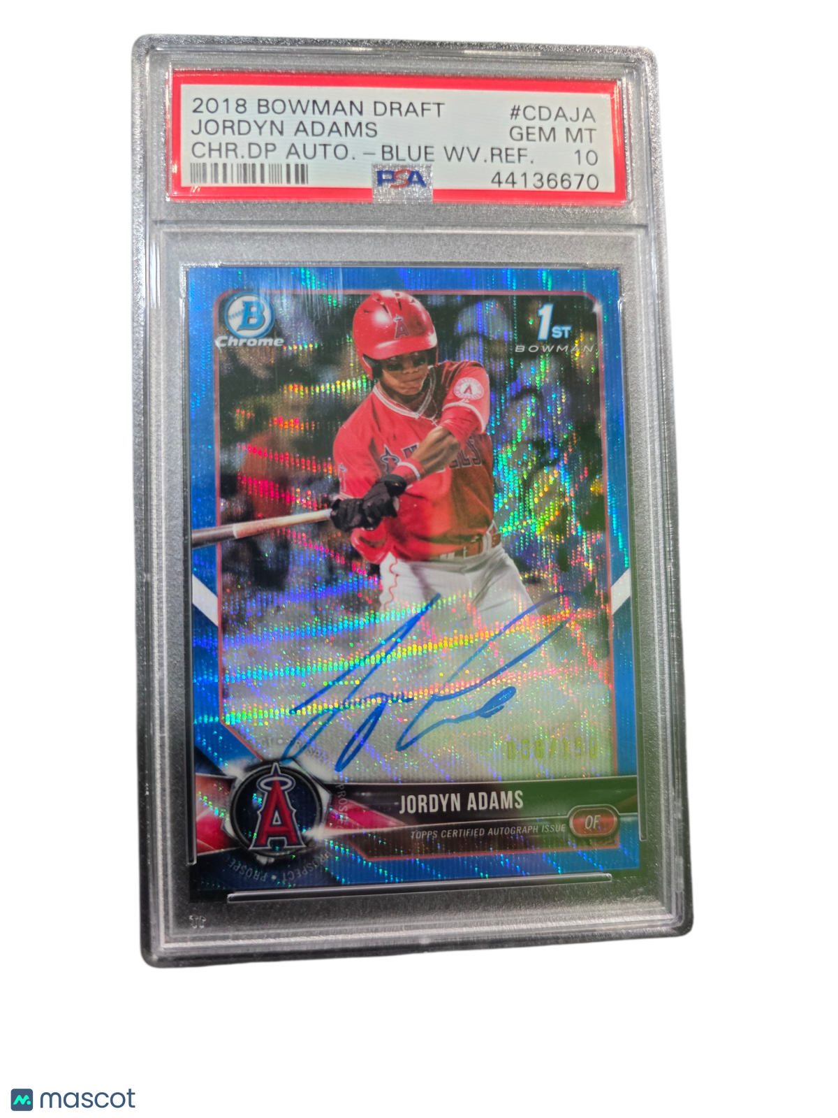 2018 Bowman Draft Chrome Picks Jordyn Adams #CDAJA CHR. DP Auto Blue PSA 10