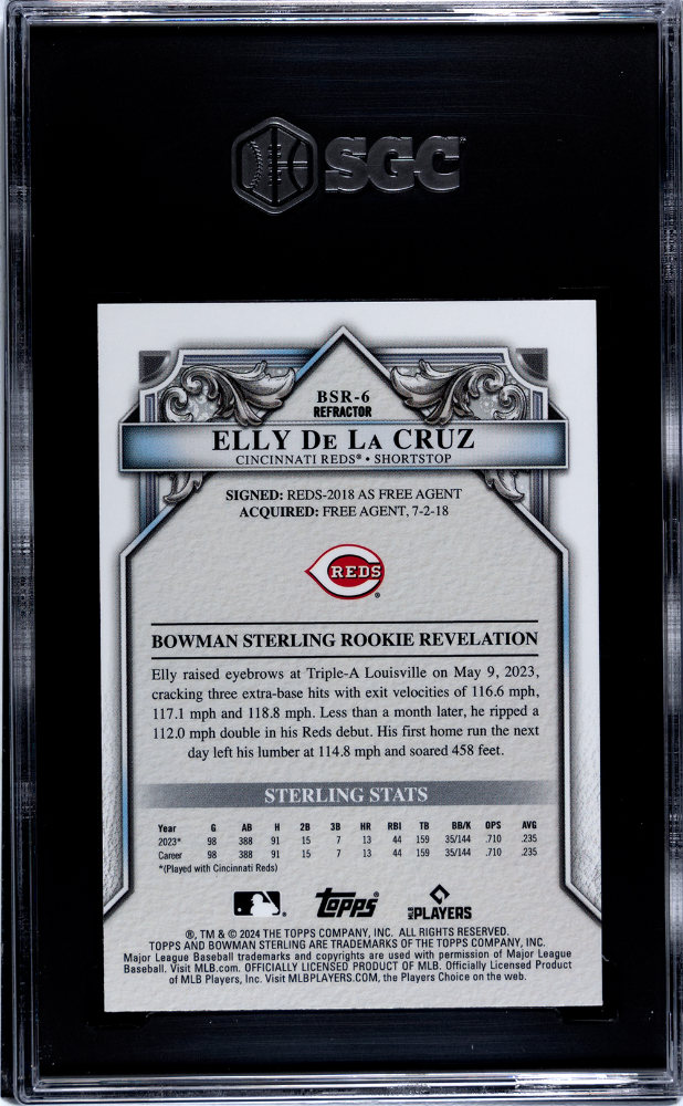 2024 Bowman Sterling Elly De La Cruz #BSR-6 Rookie Refractor SGC 9.5