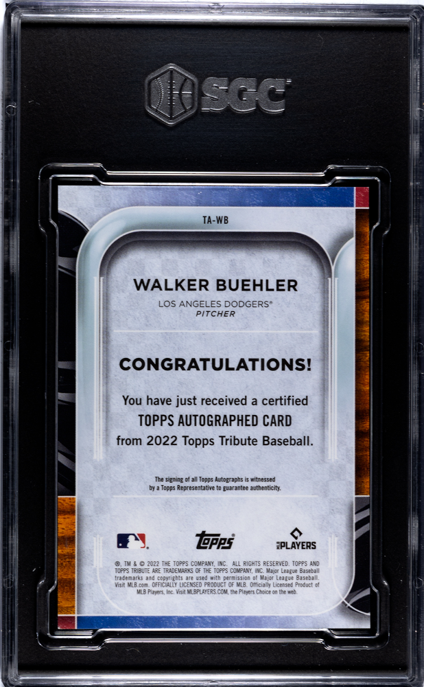 2022 Topps Tribute Walker Buehler #TA-WB Autograph Green SGC 9.5 Auto 10