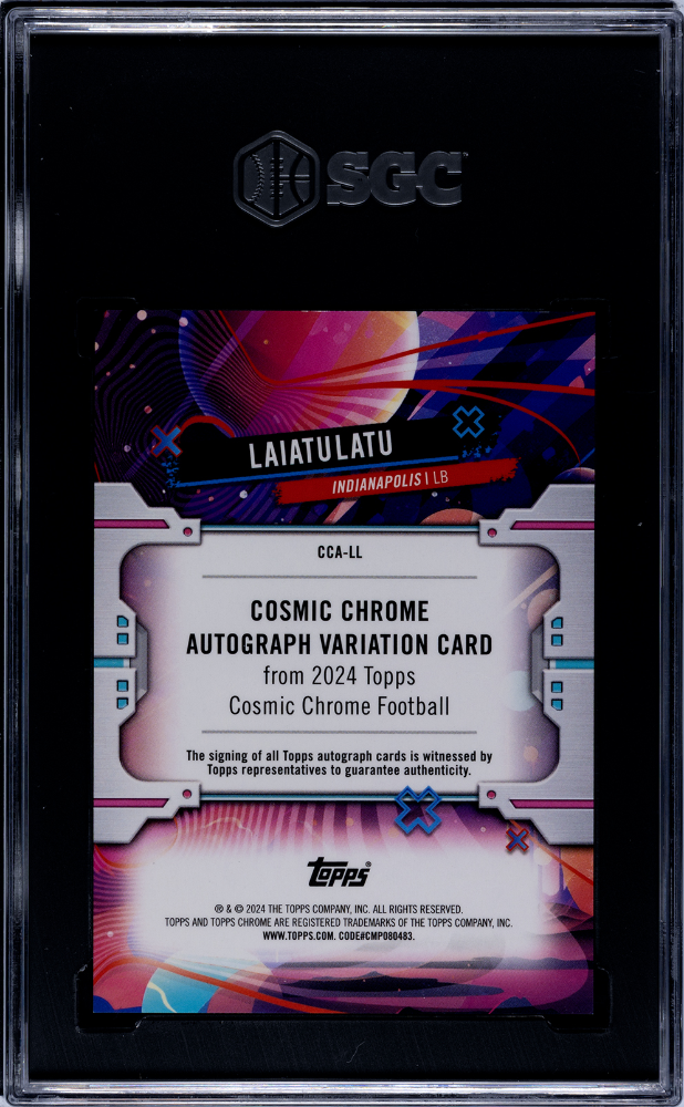 2024 Topps Cosmic Chrome Laiatu Latu #CCA-LL Black Eclipse SGC 9.5 Auto 10