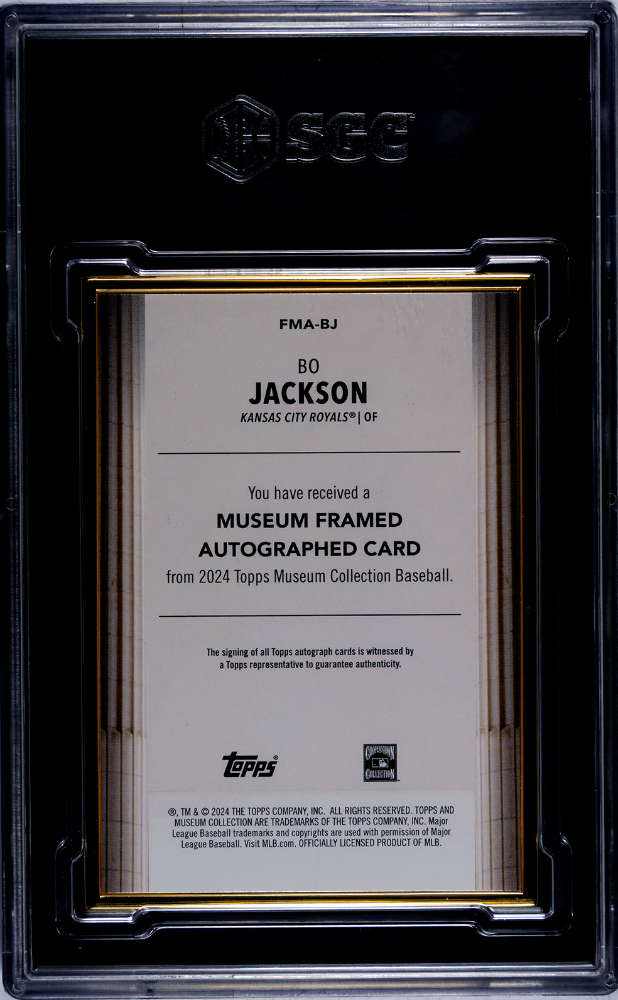2024 Topps Museum Collection Bo Jackson #FMA-BJ Framed Autograph Gold SGC 9.5