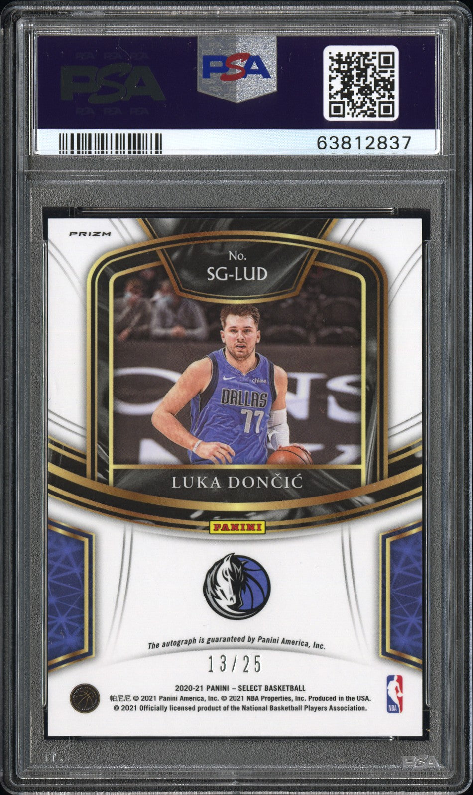 2020 Panini Select Signatures Luka Doncic #SGLUD Tie Dye Prizm PSA 10 Auto 10