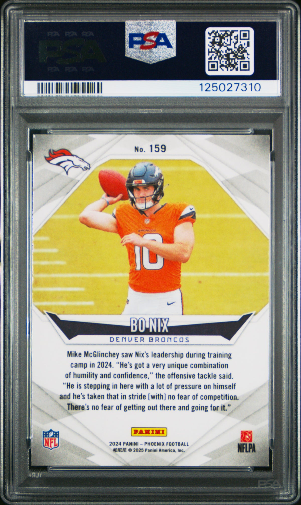 2024 Panini Phoenix Bo Nix #159 PSA 9