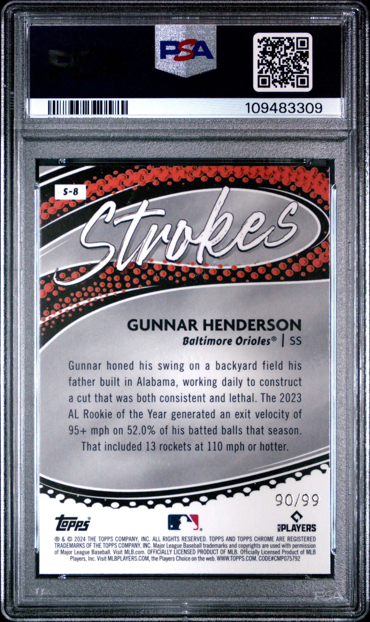 2024 Topps Chrome Strokes Gunnar Henderson #S8 Green Refractor PSA 10