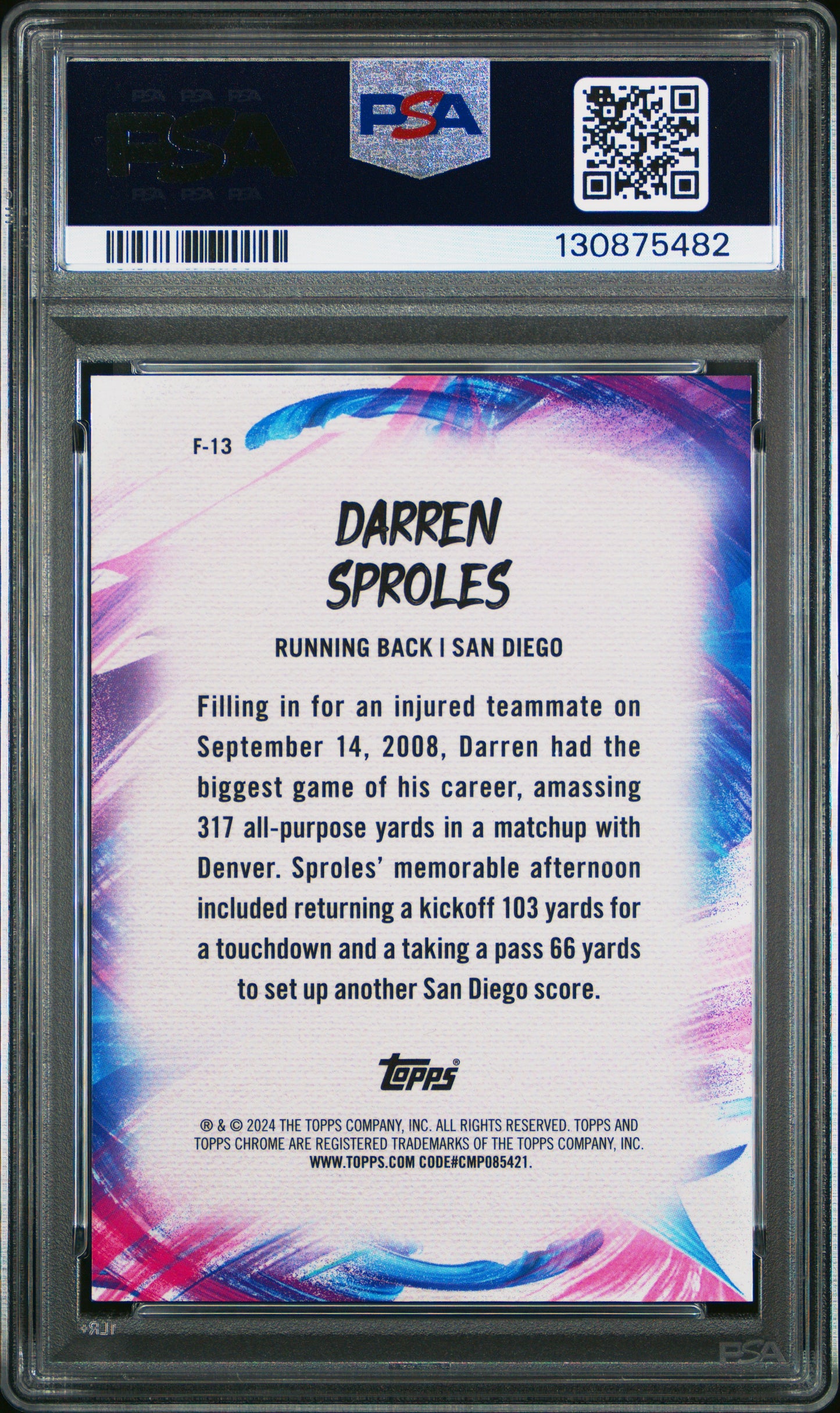 2024 Topps Chrome Finesse Darren Sproles #F13 Red Refractor 4/5 PSA 9