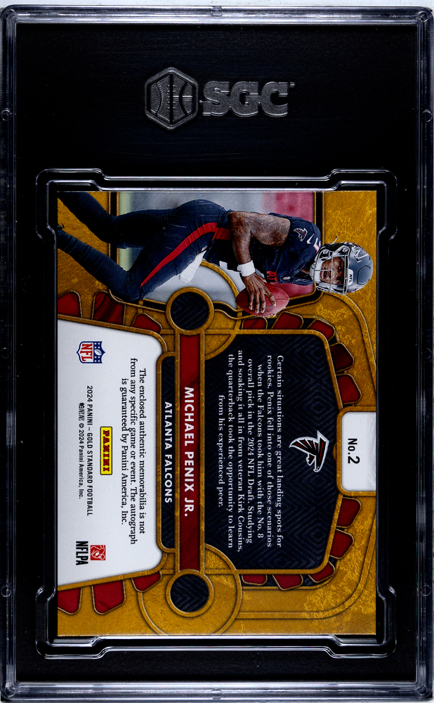 2024 Panini Gold Standard Michael Penix JR. #2 Rookie Triple Jersey Auto SGC 9
