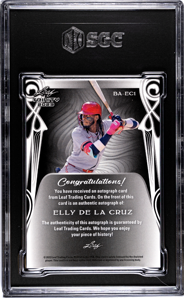2023 Leaf Trinity Elly De La Cruz #BA-EC1 Autograph Bronze SGC 9 Auto 10