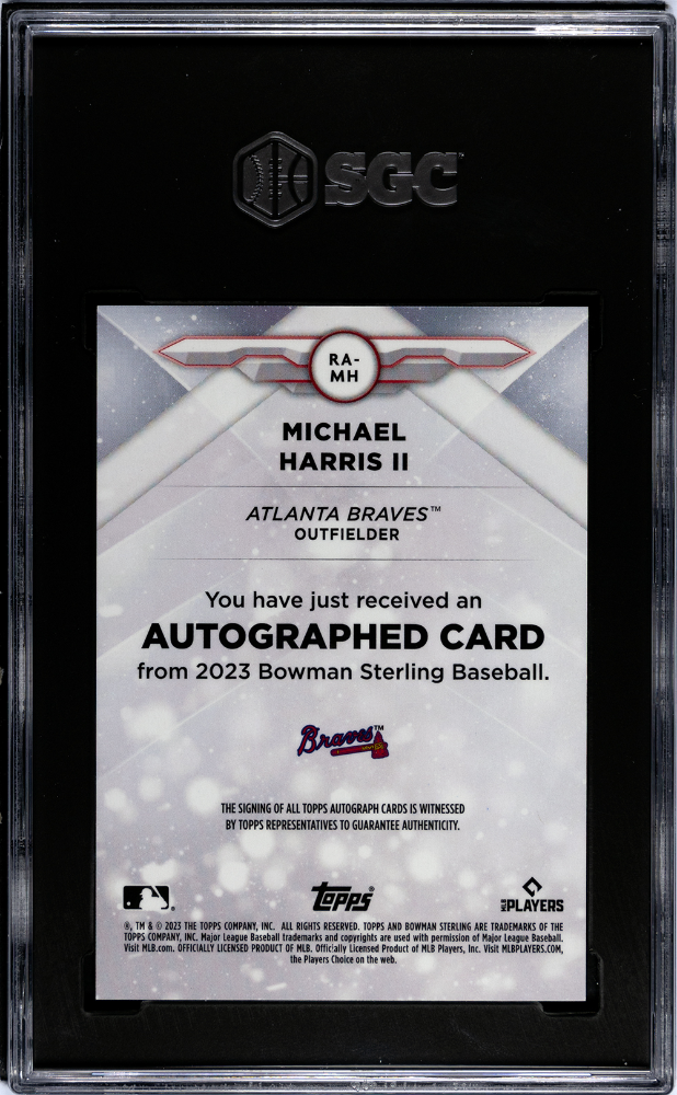 2023 Bowman Michael Harris II #RA-MH RK. Auto Silver Refractor SGC 9.5 Auto 10
