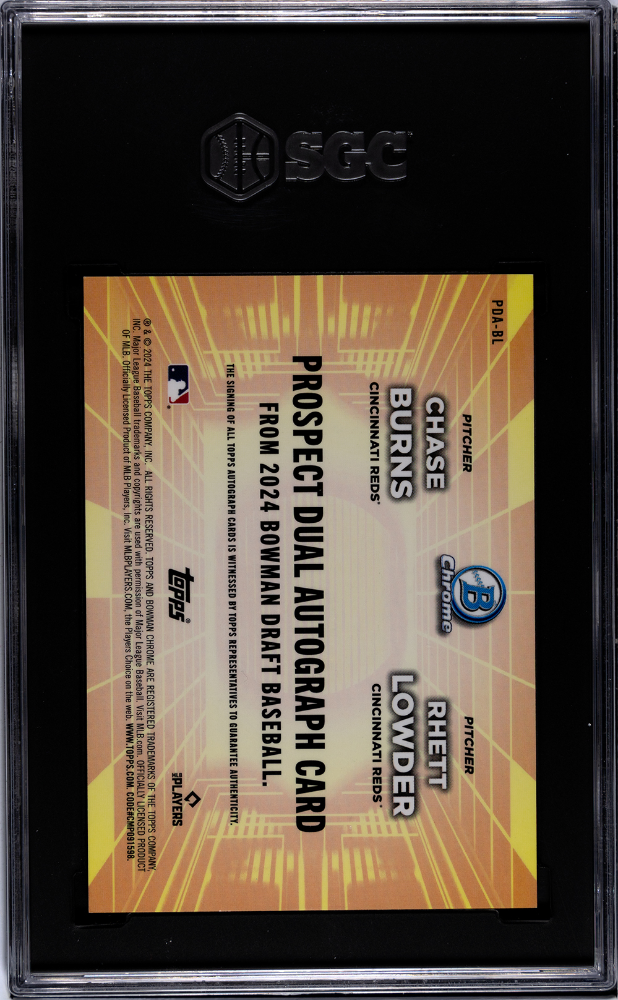 2024 Bowman Draft Lowder Burns #PDA-BL Pros. Dual Autograph Gold SGC 9.5