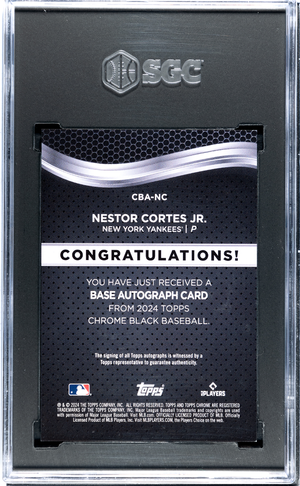 2024 Topps Chrome Black Nestor Cortes JR. #CBA-NC Autograph SGC 9 Auto 10