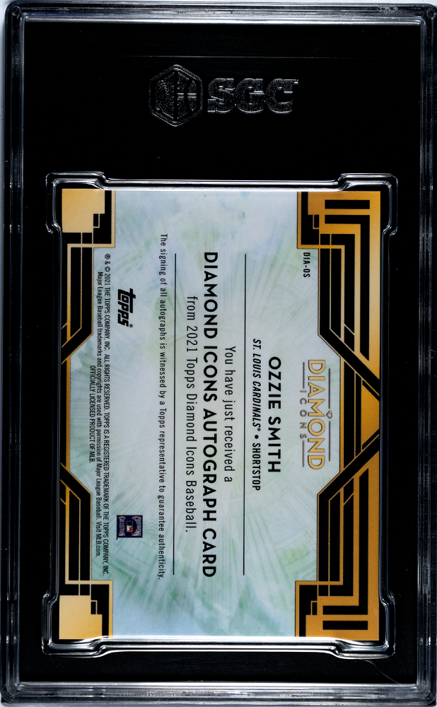 2021 Topps Diamond Icons Ozzie Smith #DIA-OS Autograph Gold SGC 9.5