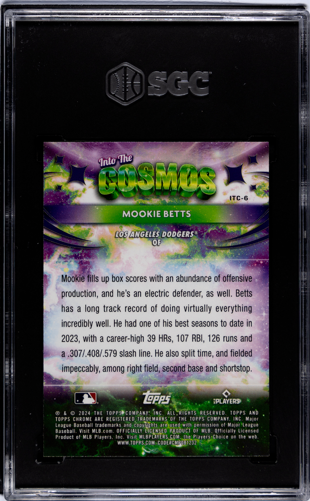 2024 Topps Cosmic Mookie Betts #ITC-6 Into The Cosmos Gold Interstellar SGC 9.5