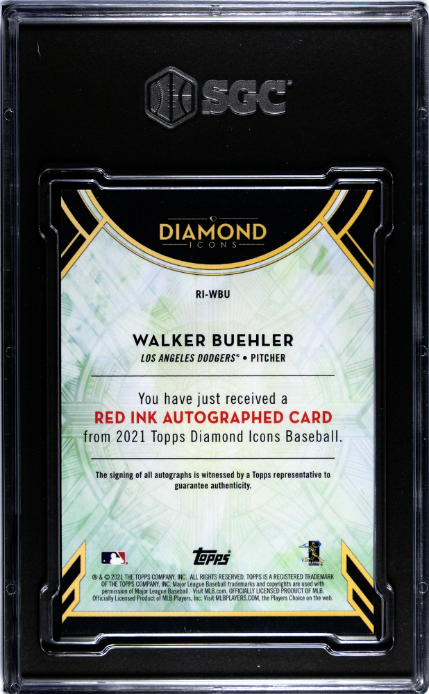 2021 Topps Diamond Icons Walker Buehler #RI-WBU Red Ink Autograph SGC 9 Auto 10