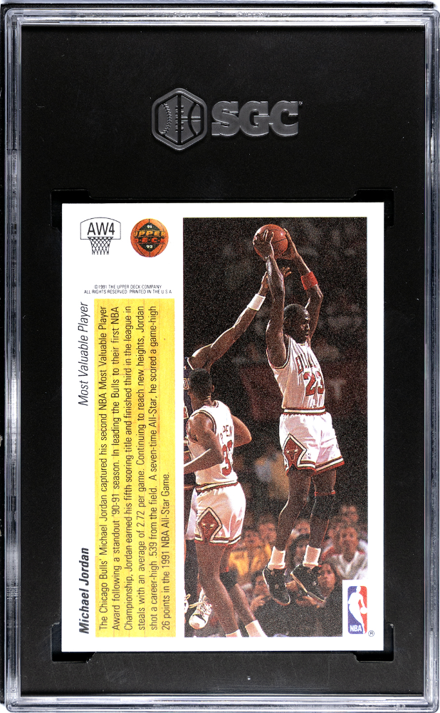1991 Upper Deck Michael Jordan #AW4 Award Winner Hologram SGC 8