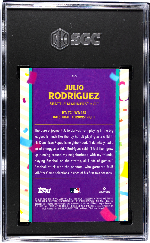 2024 Topps Finest Julio Rodriguez #F-5 Fiesta SGC 9.5